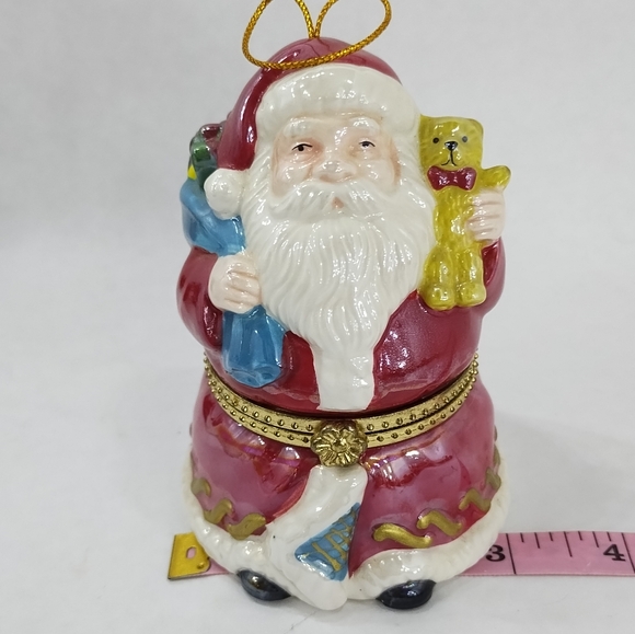 Mr. Christmas Porcelain Music Box Santa Animated Wind Up Motion Jingle Bells - Picture 1 of 5